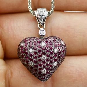 Levian 14k white gold heart shape pendant